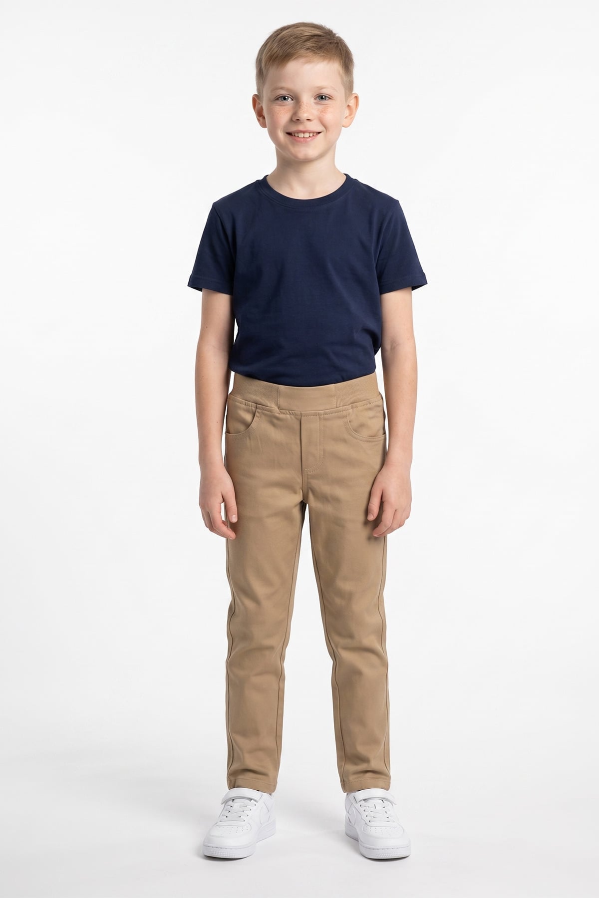 Beli Bağcıklı Gabardin Kumaş Unisex Çocuk Pantolon 2