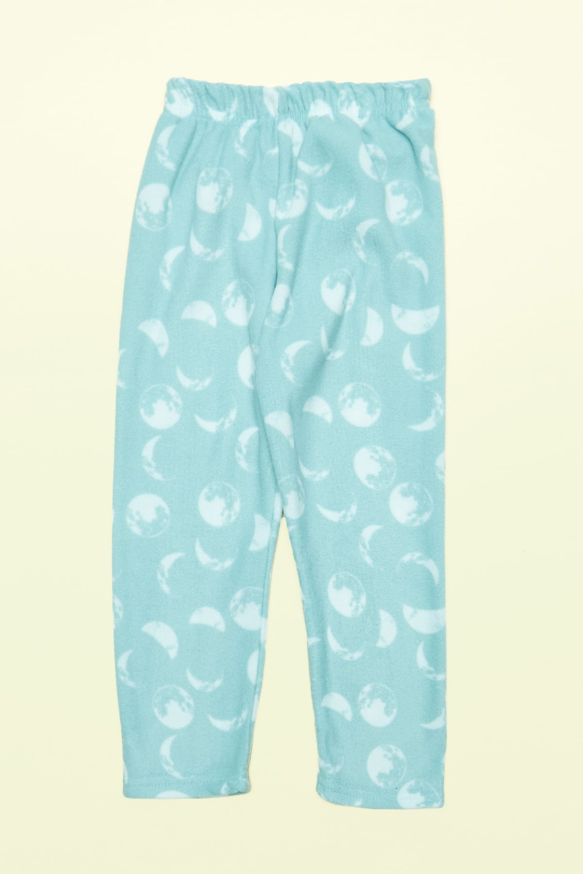 Beli Lastikli Ay Baskılı Unisex Çocuk Polar Pijama Altı 4