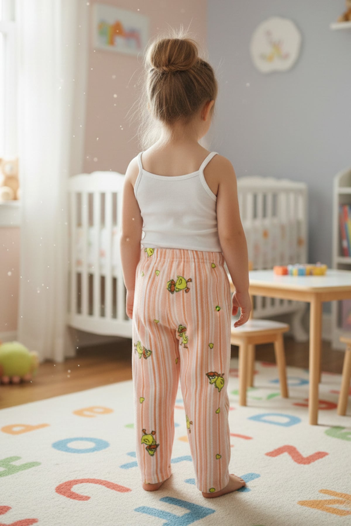 Ördek Desenli Polar Unisex Çocuk Pijama Altı 2