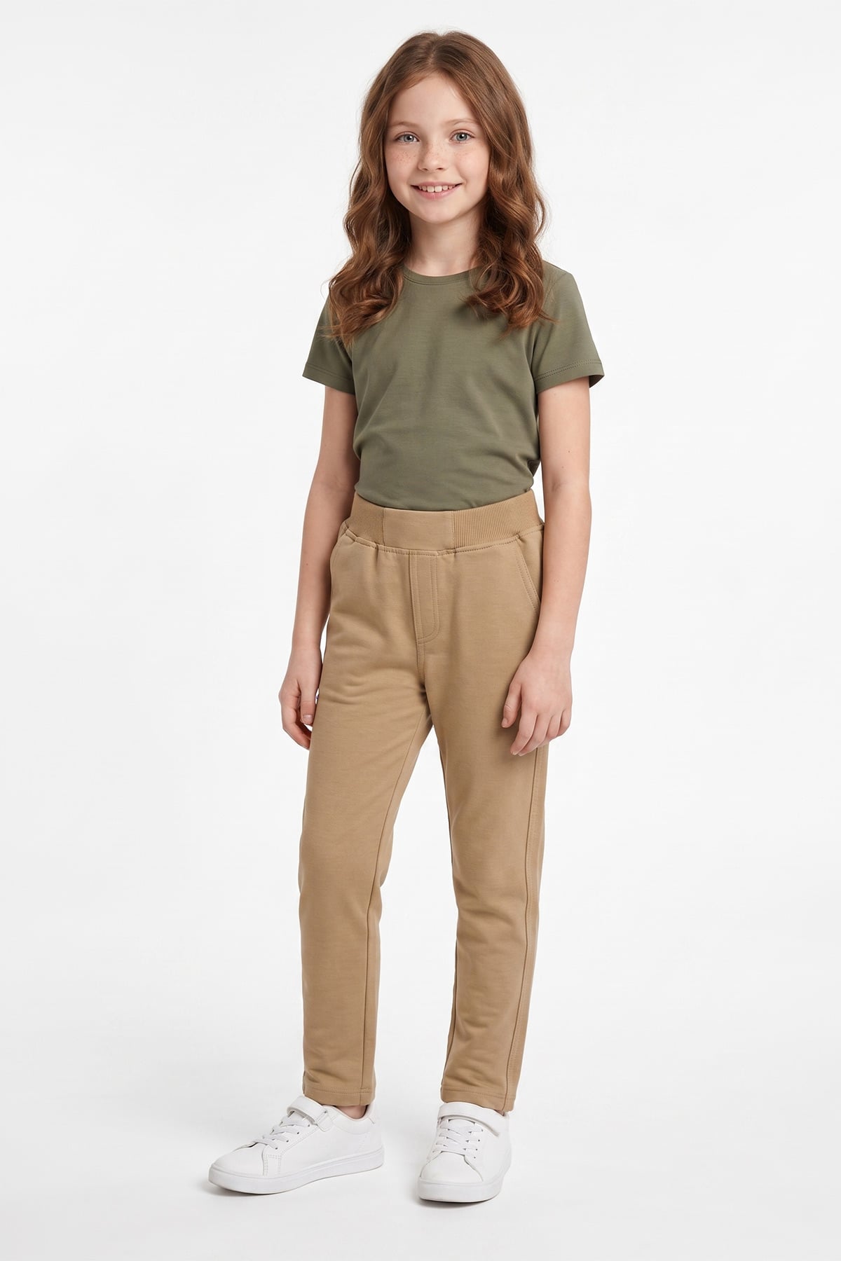 Beli Bağcıklı Penye Kumaş Unisex Çocuk Pantolon 2