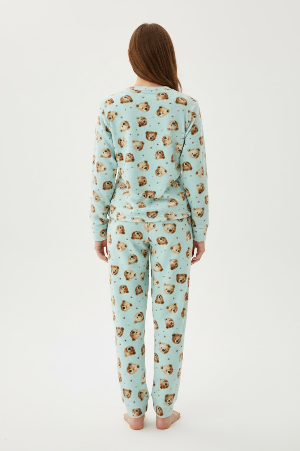 Ayıcık Desenli Polar Unisex Çocuk Pijama Takımı 2