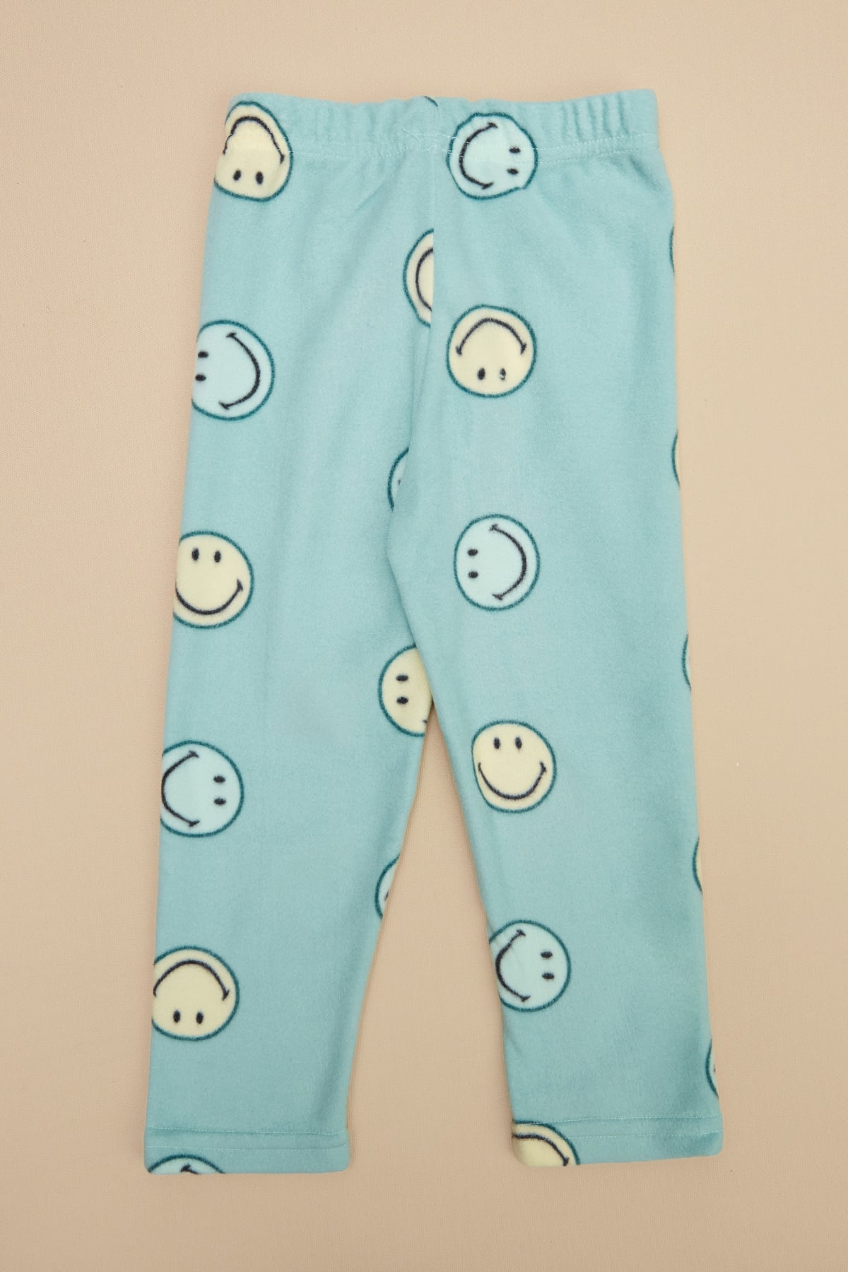 Gülen Yüz Desenli Polar Unisex Çocuk Pijama Altı 4