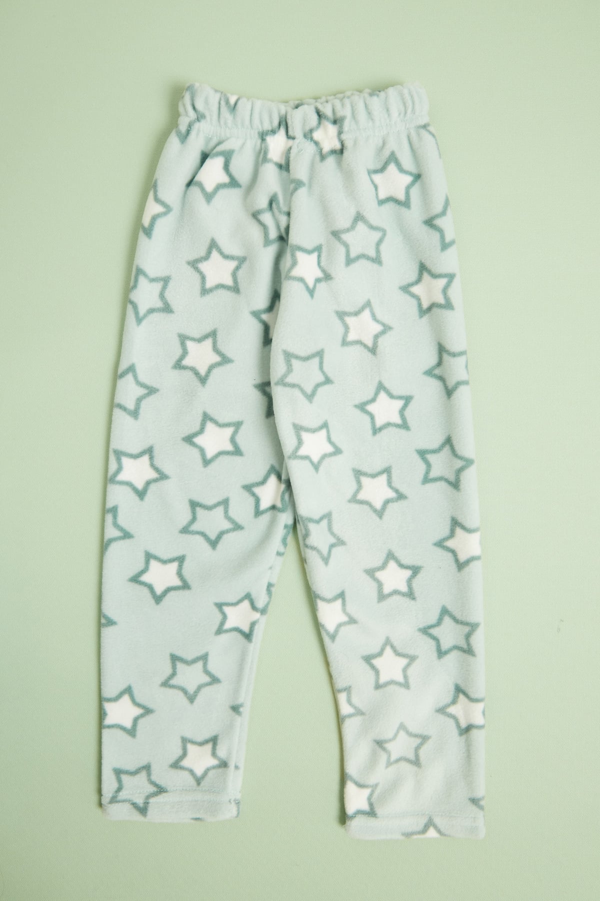 Yıldız Desenli Beli Lastikli Kız Çocuk Polar Pijama Altı 5