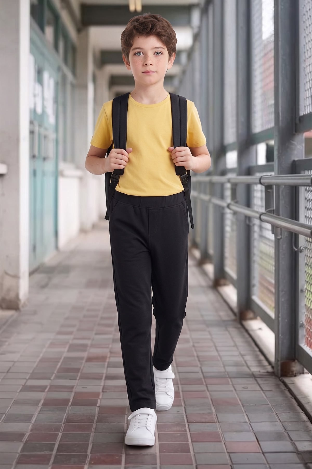 Beli Bağcıklı Penye Kumaş Unisex Çocuk Pantolon