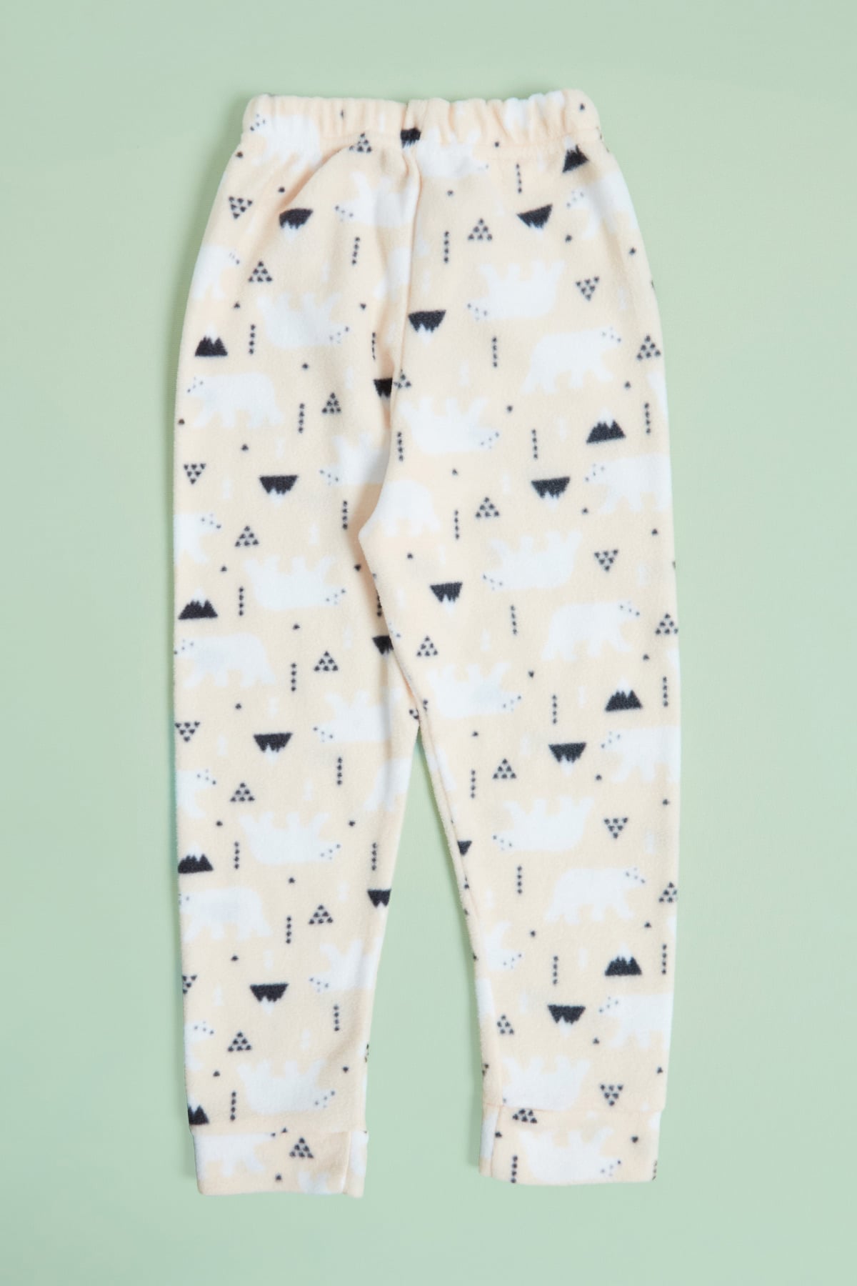 Kutup Ayısı Desenli  Polar Unisex Çocuk Pijama Takımı 7