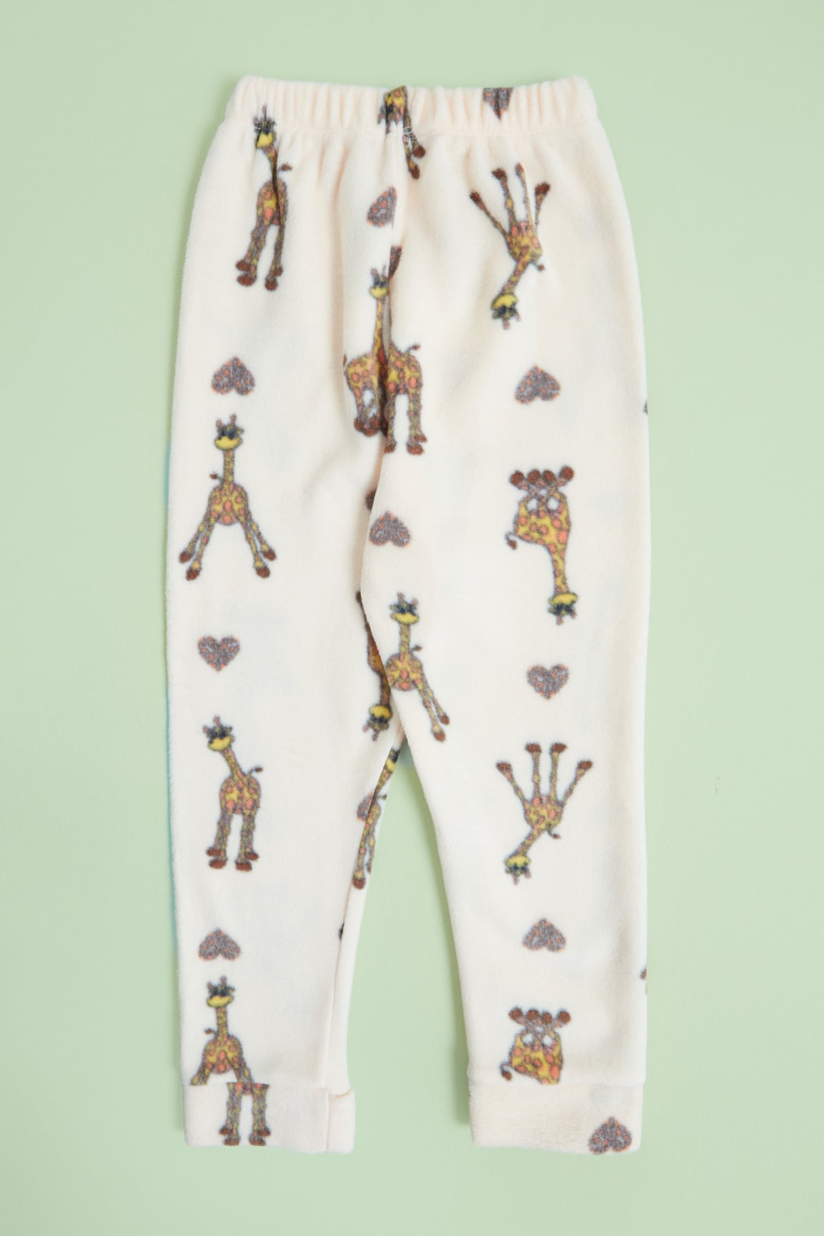 Zürafa Desenli  Polar Unisex Çocuk Pijama Takımı 6