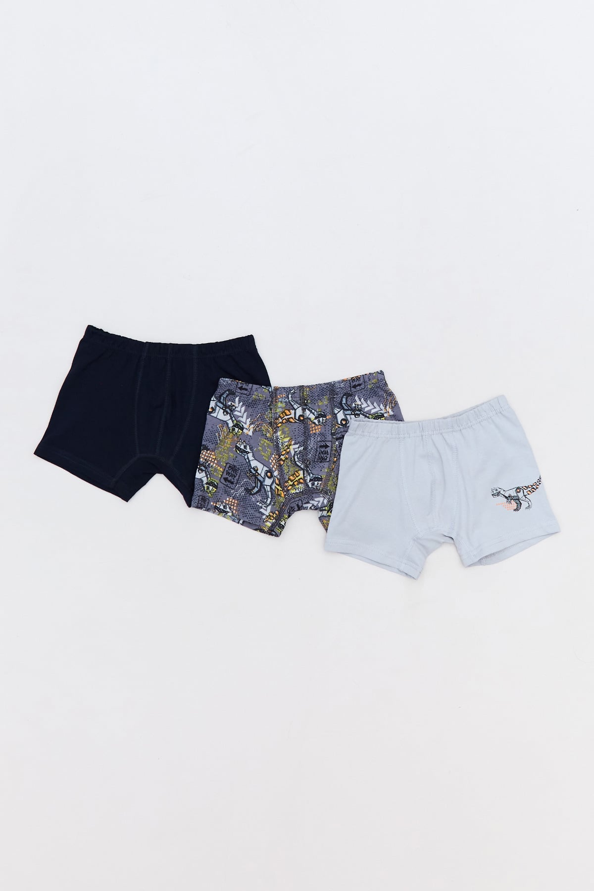 Dinozor Baskılı Erkek Çocuk 3 Lü Boxer
