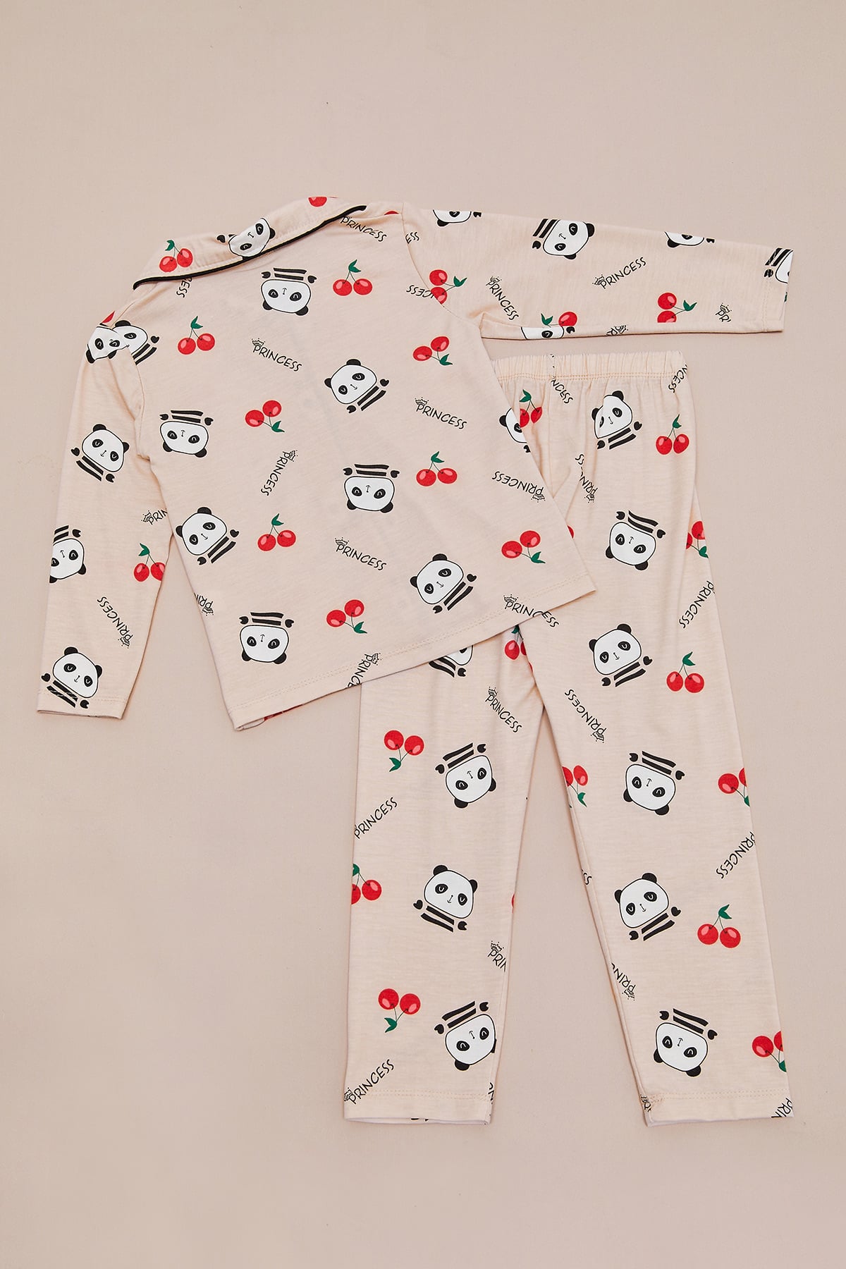Panda Baskılı Uyku Bantlı Kız Çocuk 3 Lü Pijama Takımı 4