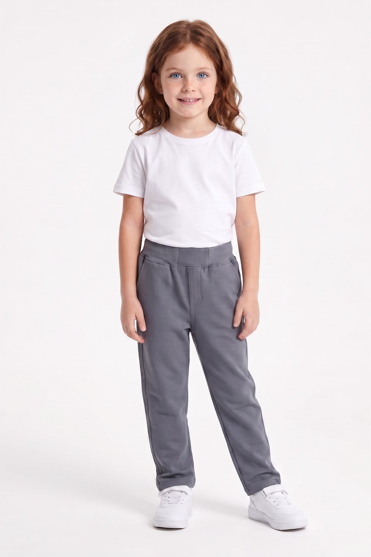 Beli Bağcıklı Penye Kumaş Unisex Çocuk Pantolon 3