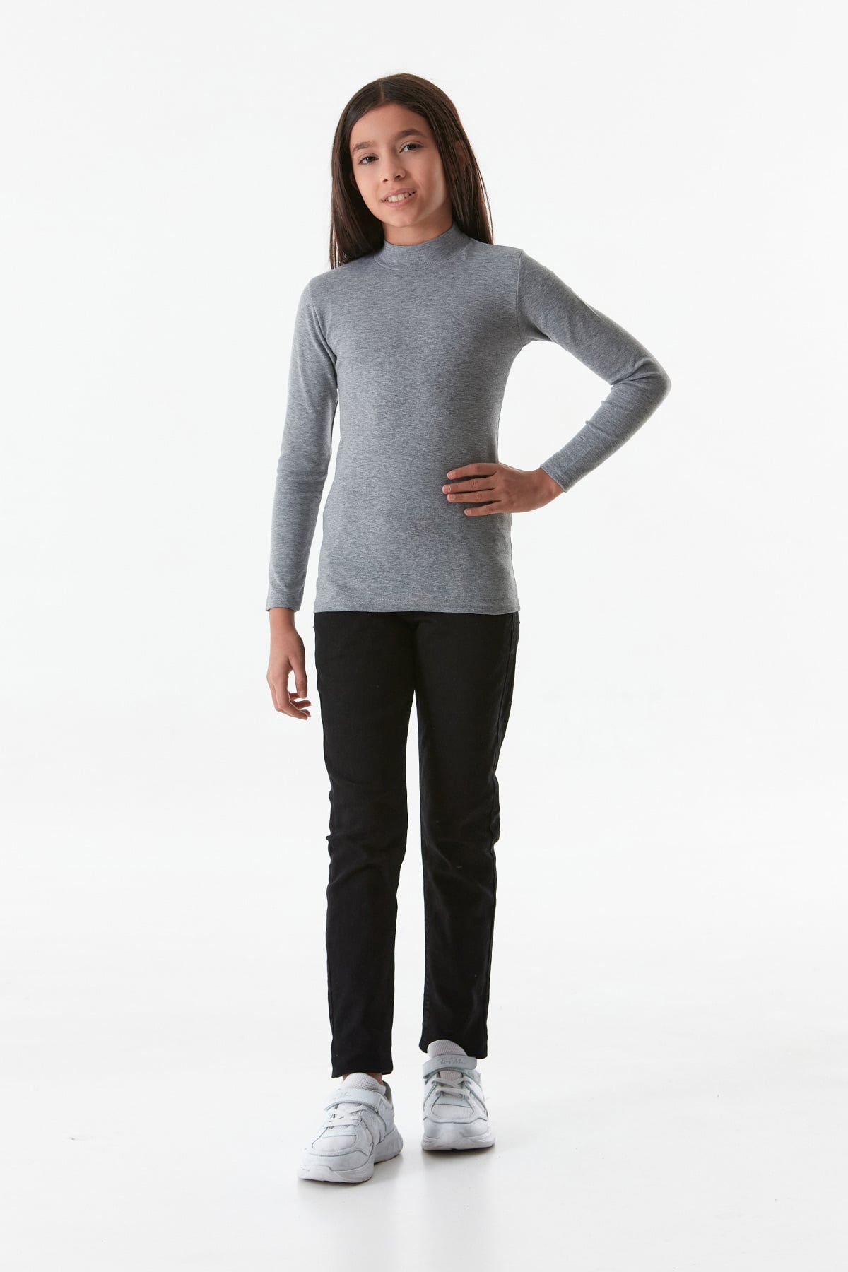 Basic Dik Yaka Kız Çocuk Body 4