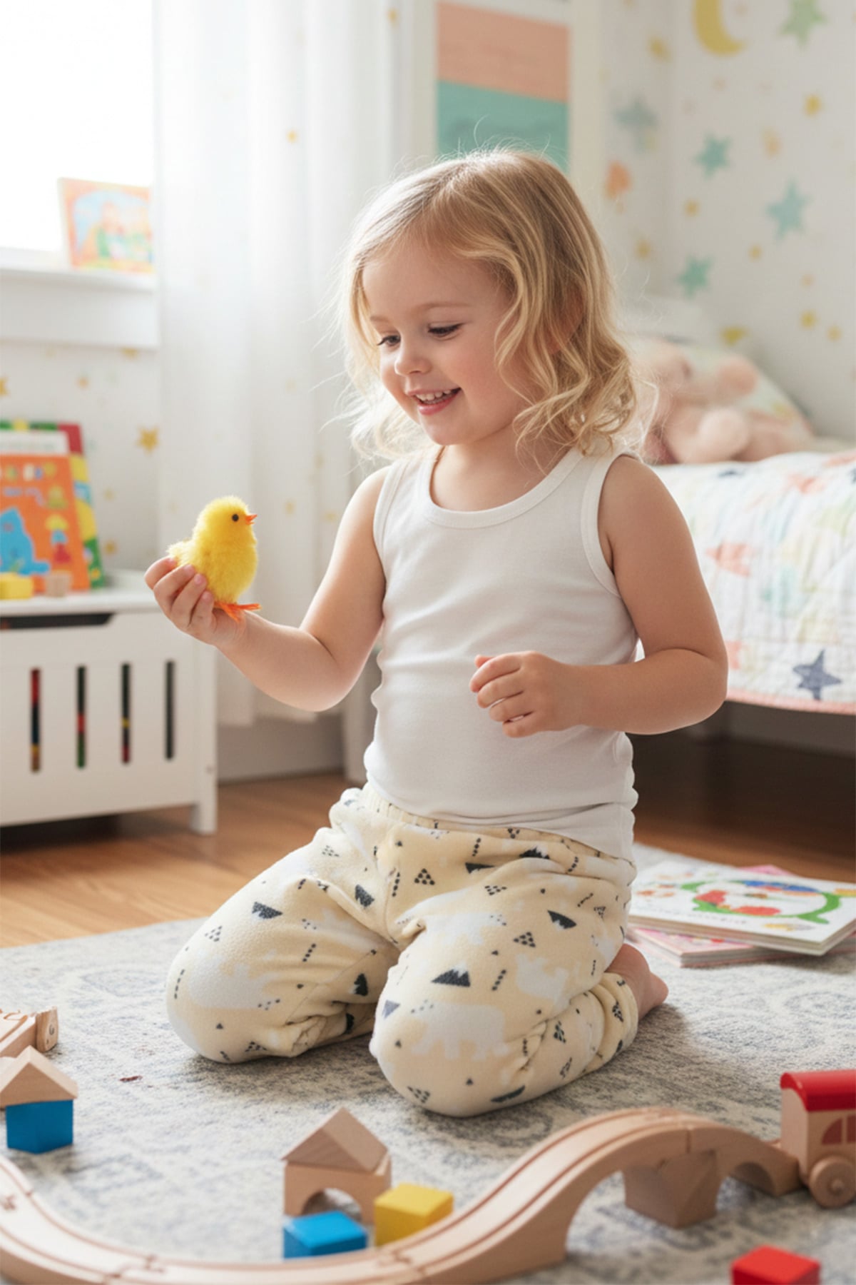 Kutup Ayısı Desenli Polar Unisex Çocuk Pijama Altı 2