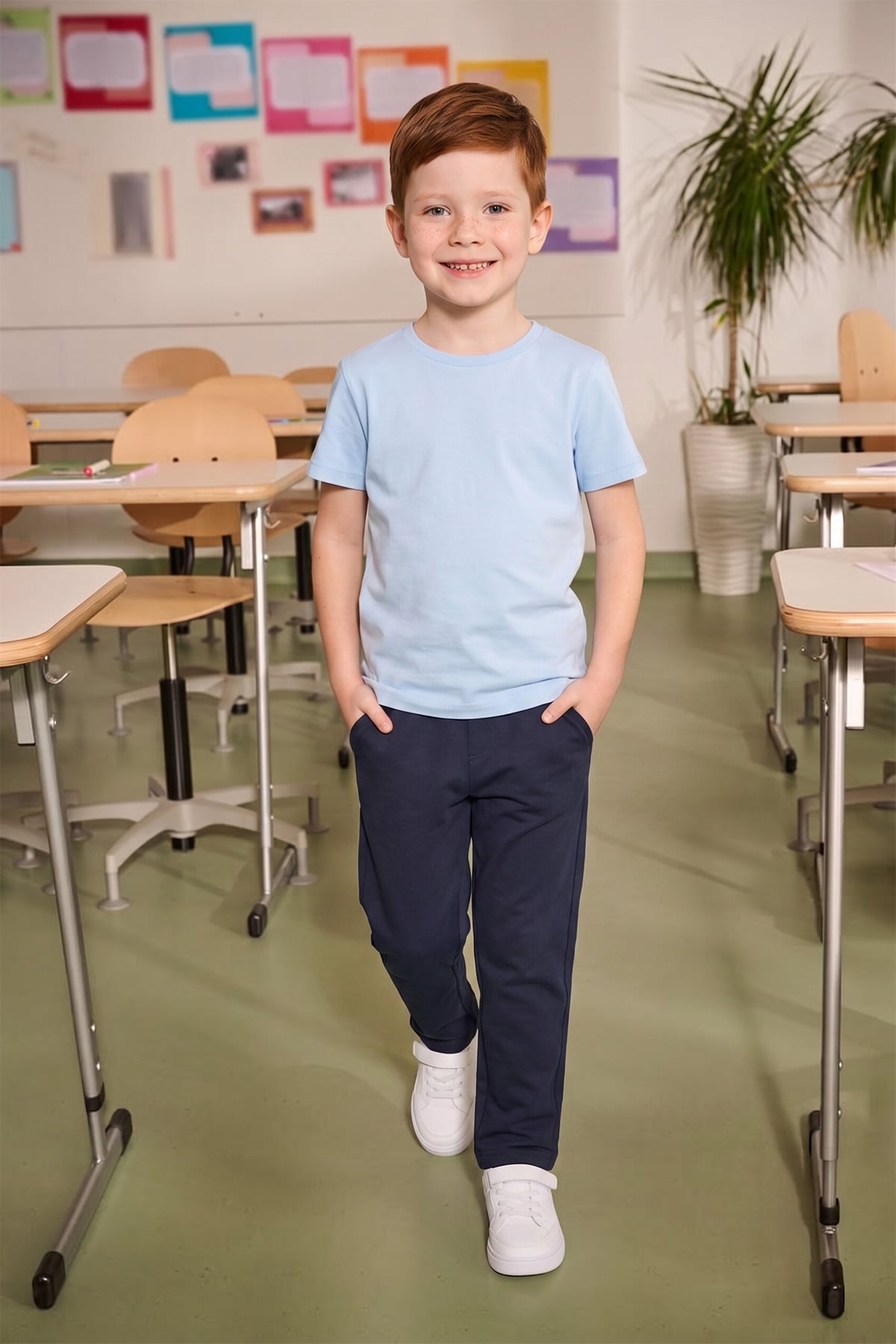 Beli Bağcıklı Penye Kumaş Unisex Çocuk Pantolon