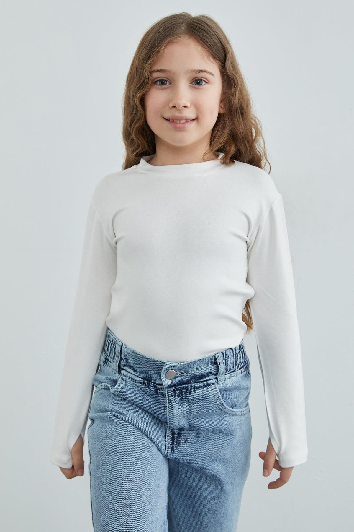 Basic Parmak Geçirmeli Modal Kız Çocuk Body 2