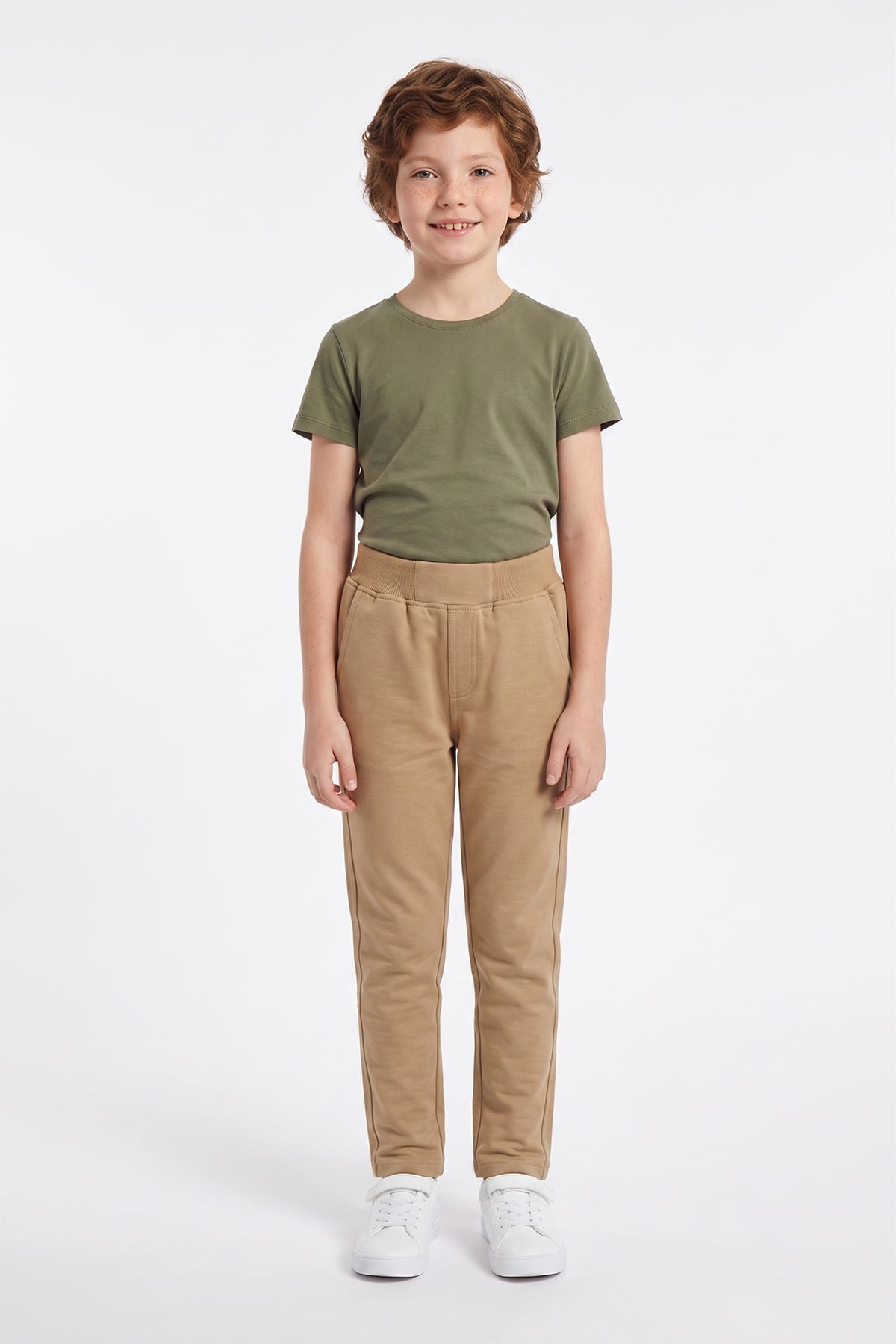 Beli Bağcıklı Penye Kumaş Unisex Çocuk Pantolon 3