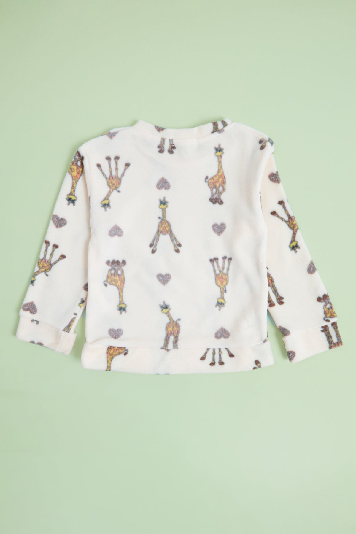 Zürafa Desenli  Polar Unisex Çocuk Pijama Takımı 4