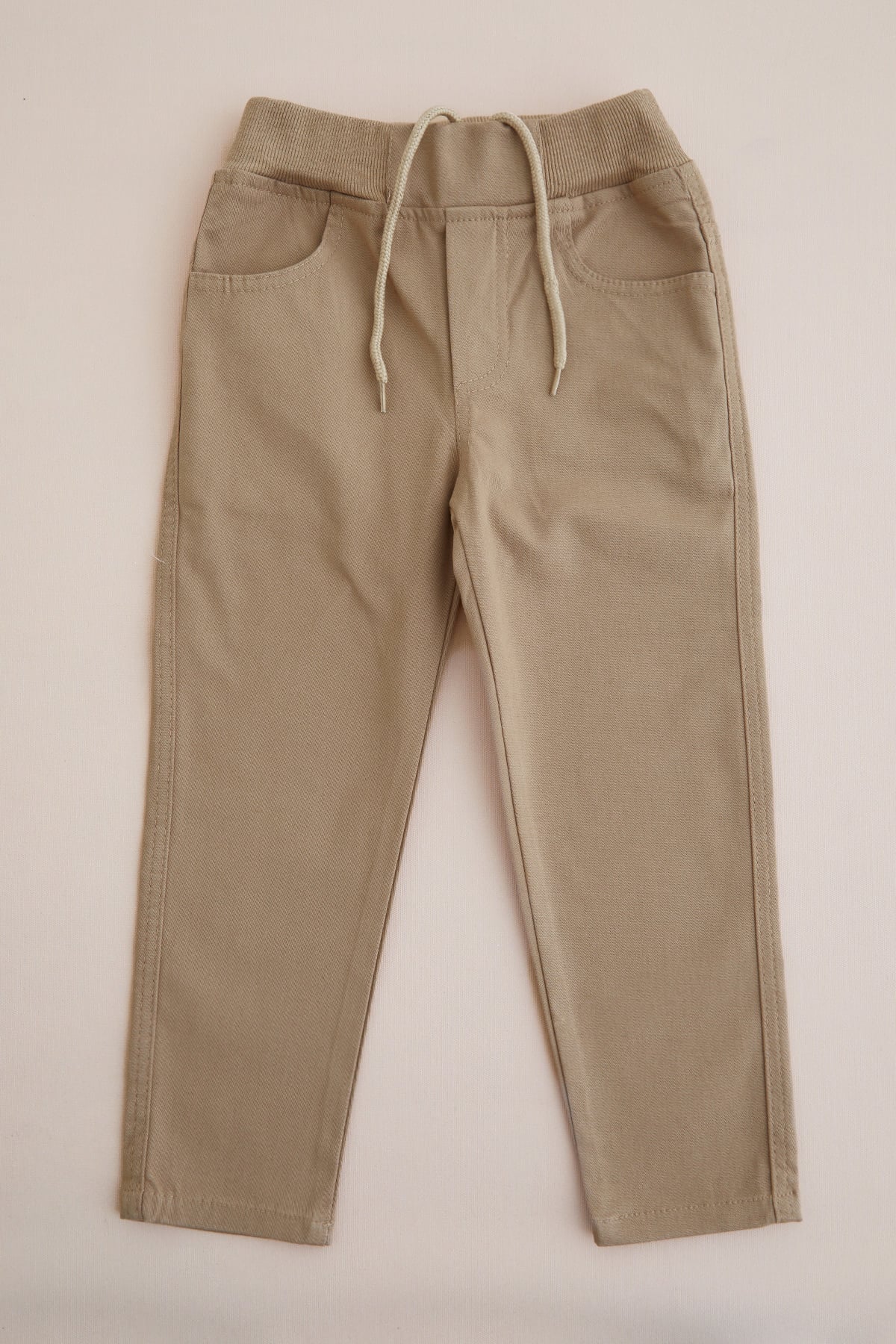Beli Bağcıklı Gabardin Kumaş Unisex Çocuk Pantolon 6