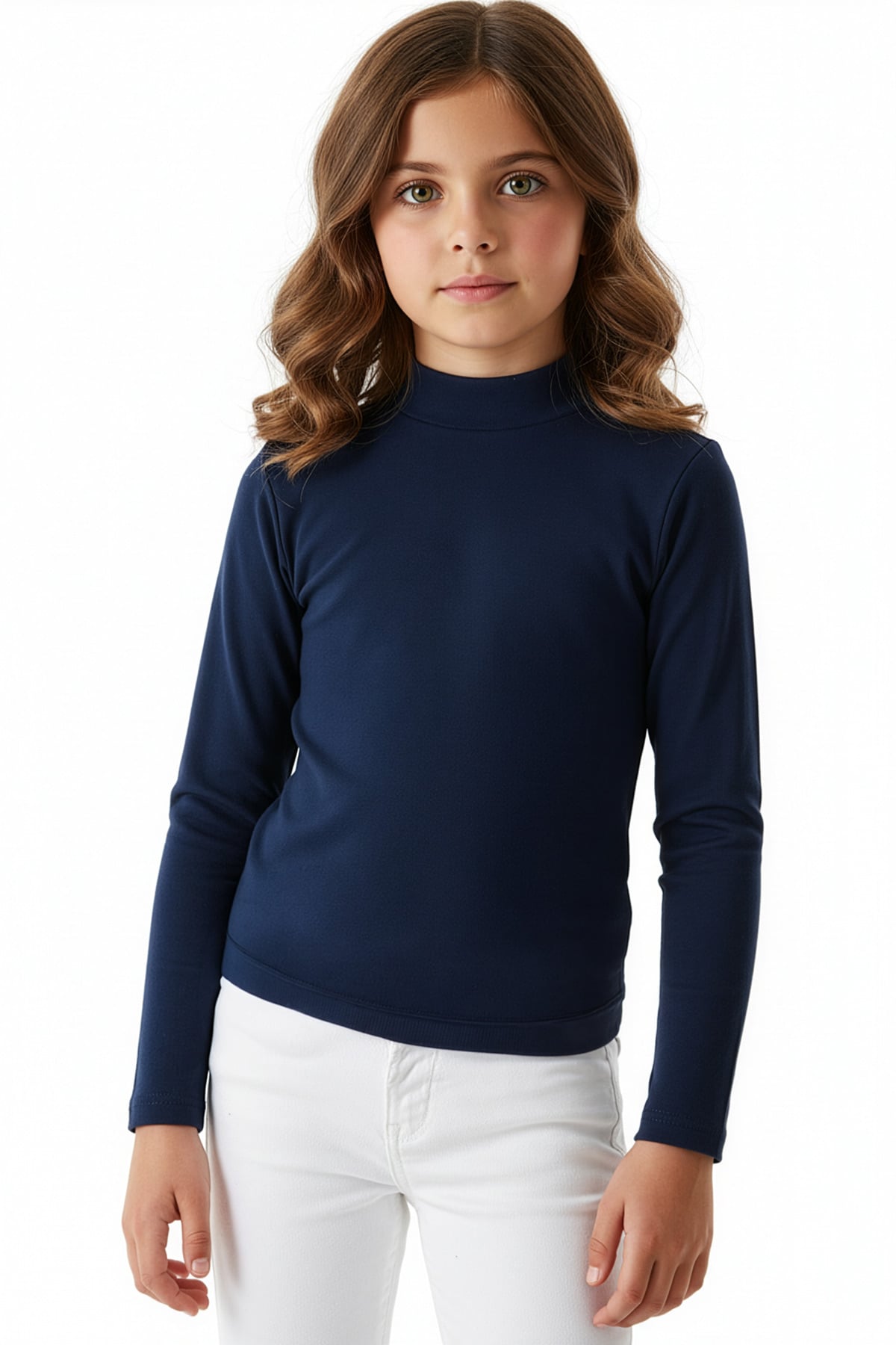 Basic Dik Yaka Kız Çocuk Body