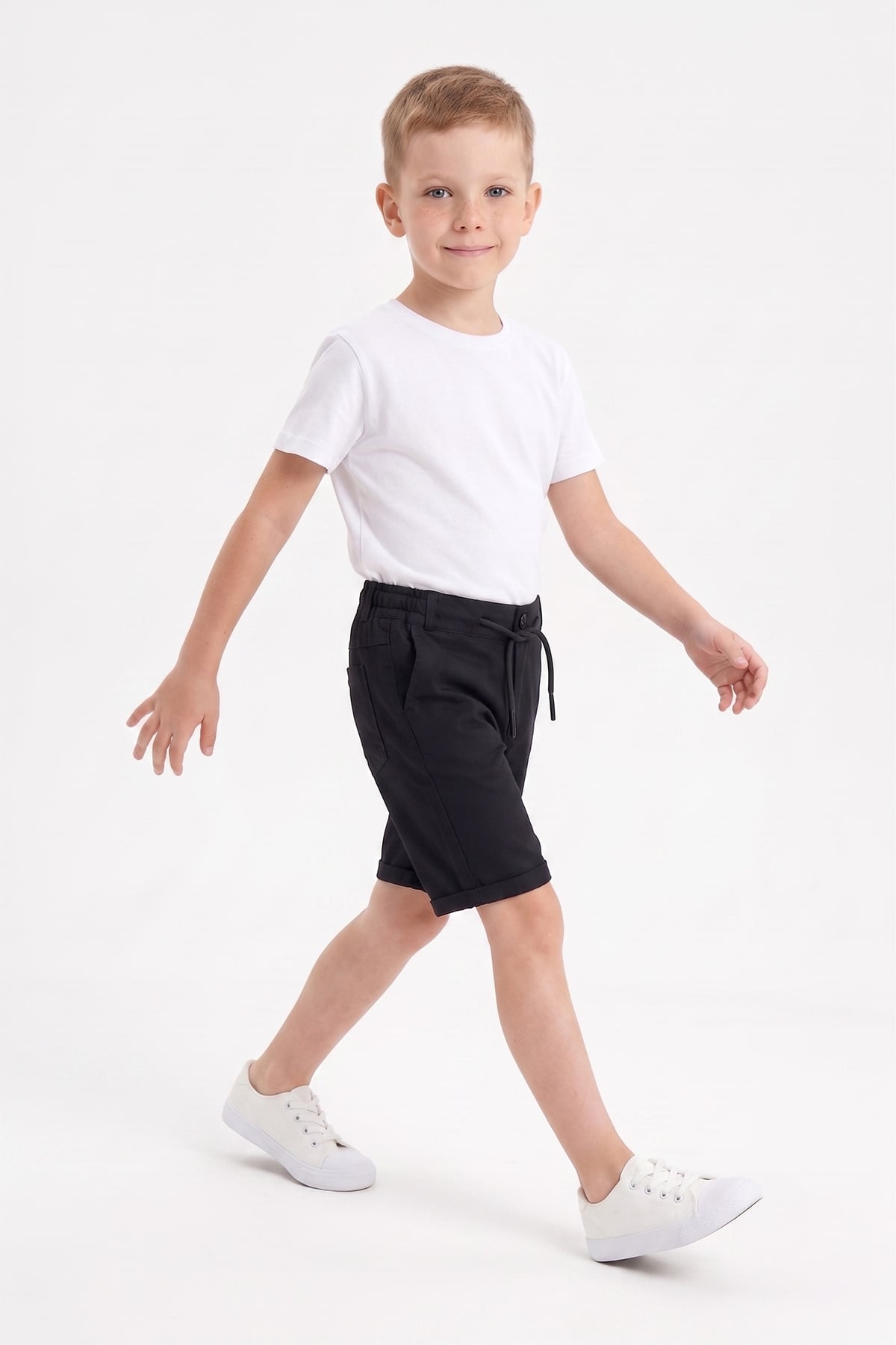 Beli Lastikli Duble Paça Erkek Çocuk Şort