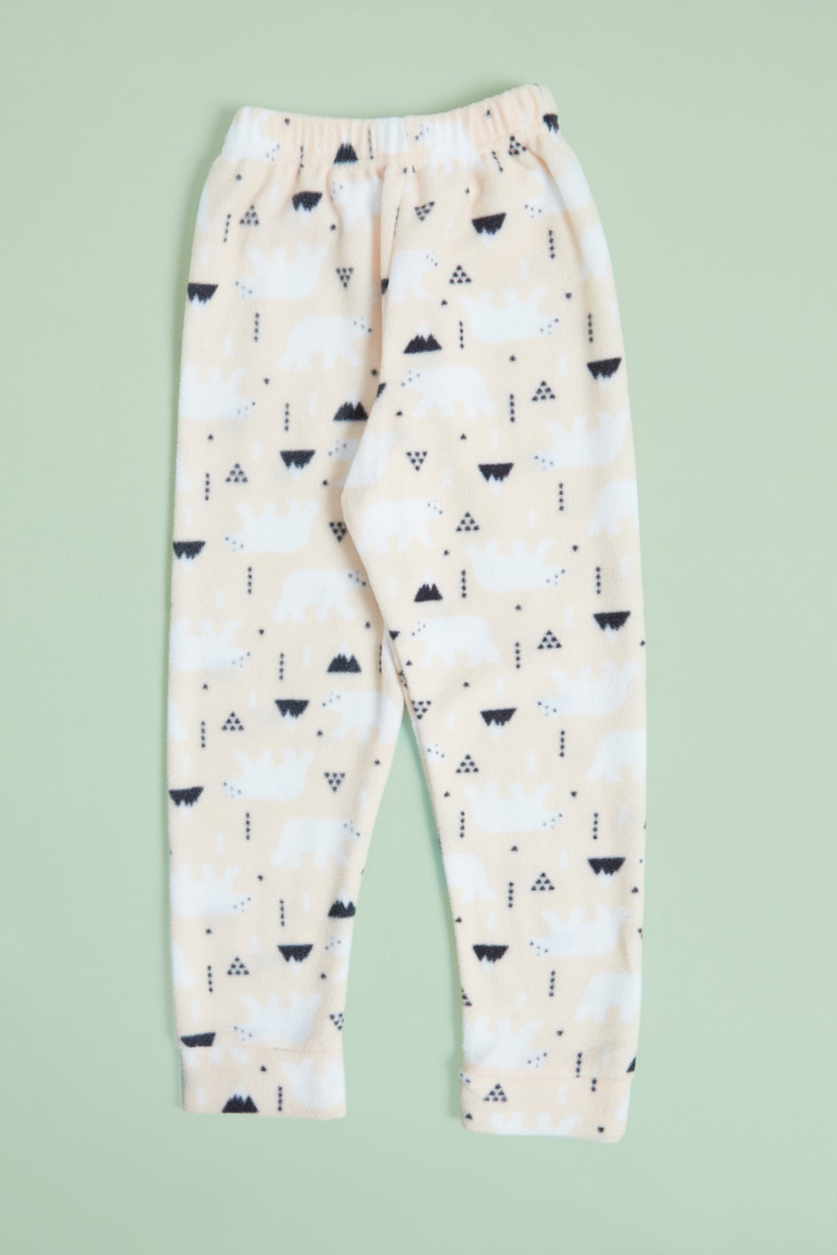 Kutup Ayısı Desenli  Polar Unisex Çocuk Pijama Takımı 6