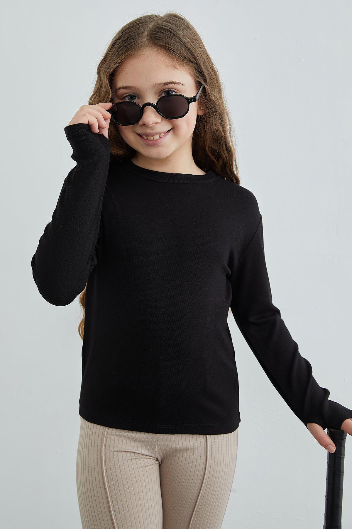 Basic Parmak Geçirmeli Modal Kız Çocuk Body 3