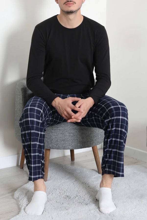 Süet Cepli Erkek Pijama Alt Lacivert 3