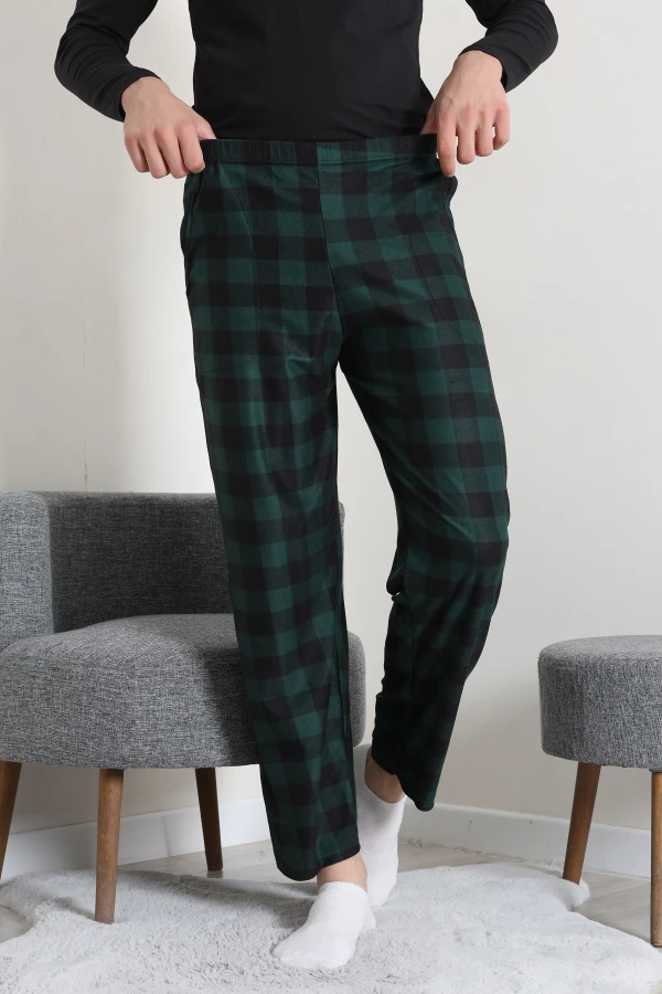 Süet Cepli Erkek Pijama Alt Zümrüt 5