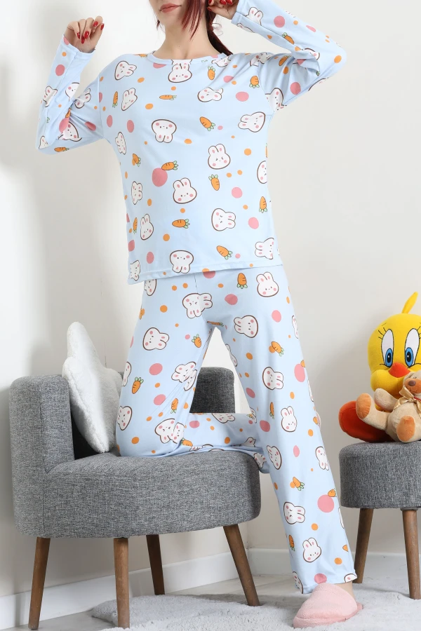 Süet Alt Üst Aynı Pijama Takımı Bebemavi 4