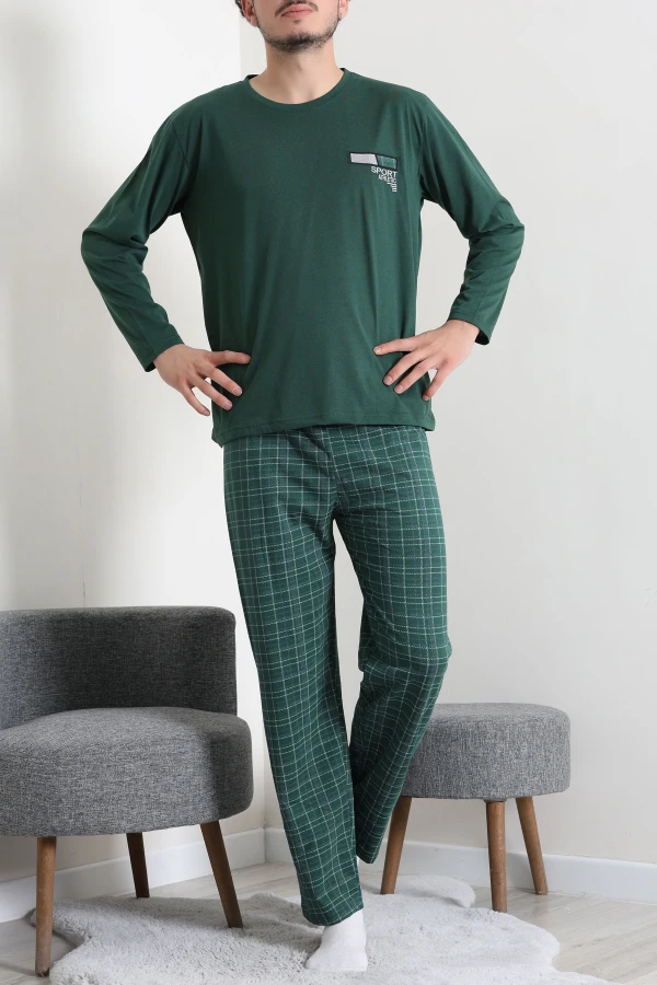 Süprem Ekose Erkek Pijama Takımı Zümrüt 2