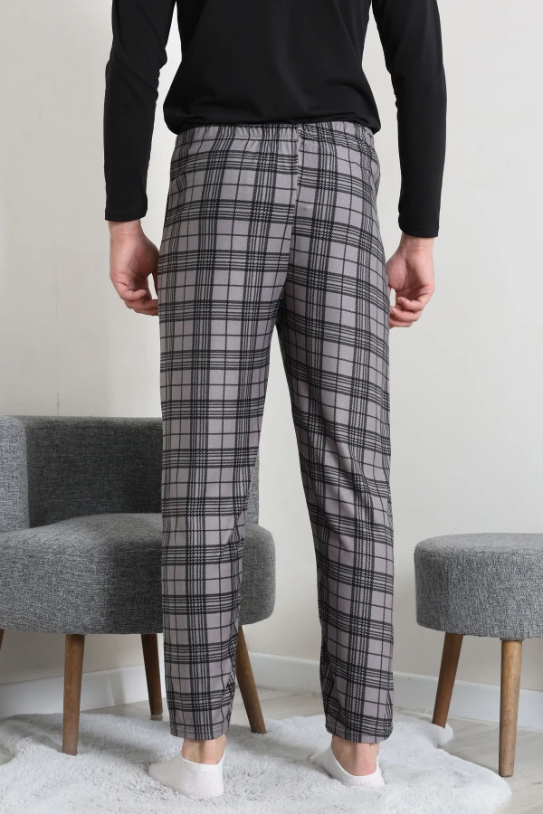 Süet Cepli Erkek Pijama Alt Gri 7