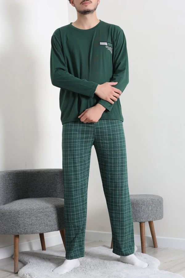 Süprem Ekose Erkek Pijama Takımı Zümrüt 4