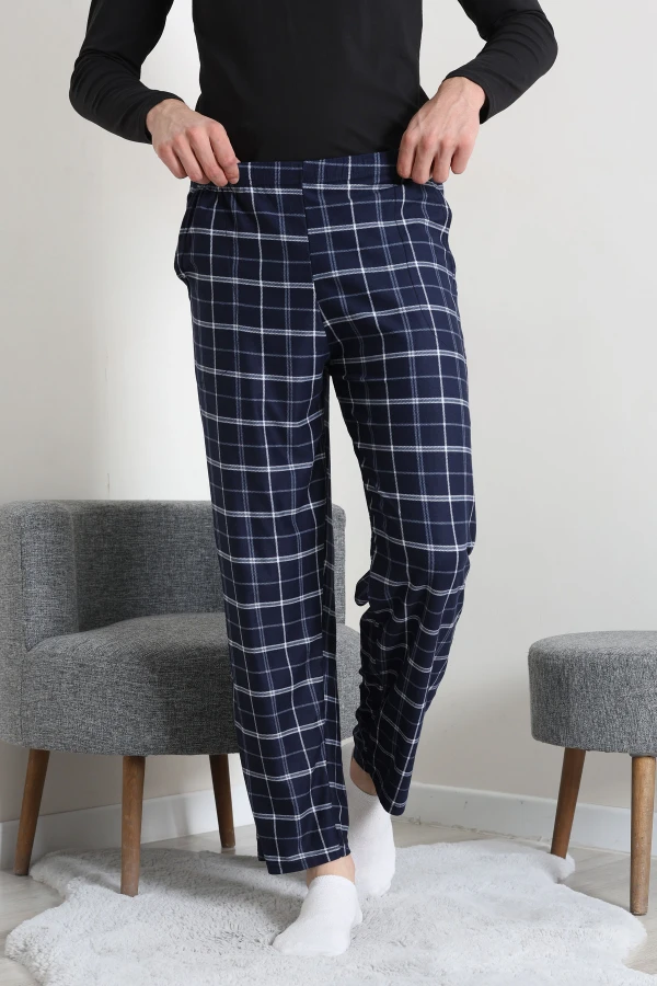 Süet Cepli Erkek Pijama Alt Lacivert 2