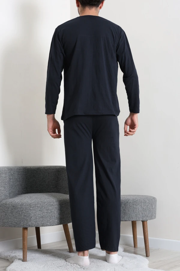 Süprem Baskılı Erkek Pijama Takımı Lacivert 7