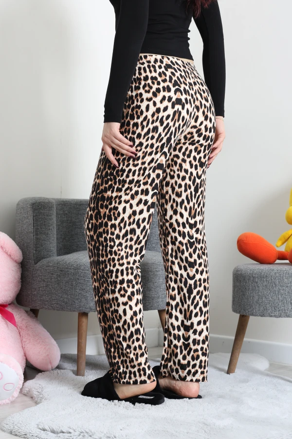 Desenli Süet Pijama Altı Leopar 7