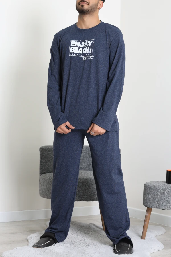 Süprem Erkek Pijama Takımı Koyuindigo 3