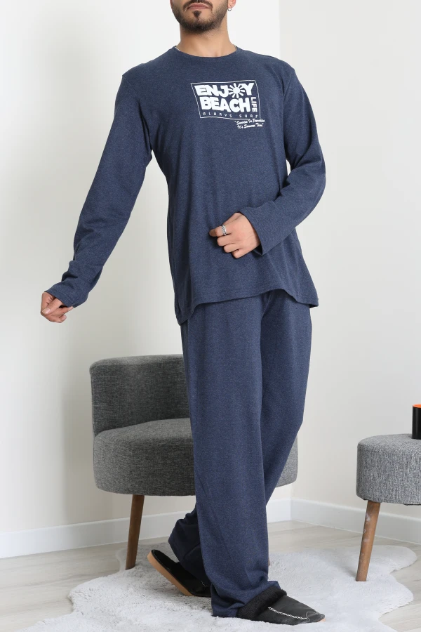 Süprem Erkek Pijama Takımı Koyuindigo 4