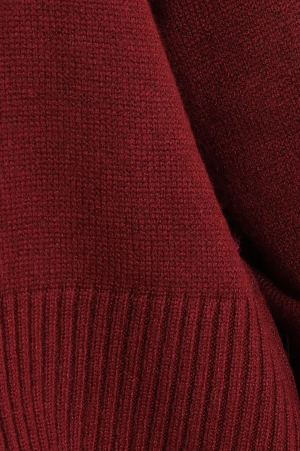 Düşük Kol Oversize Triko Kazak Bordo 7