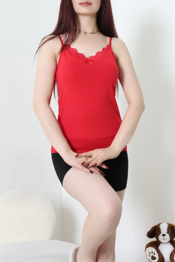 Likralı  Kompak Penye Atlet Kırmızı 2