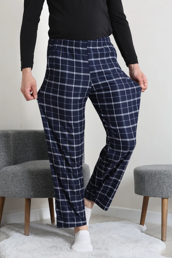 Süet Cepli Erkek Pijama Alt Lacivert 4