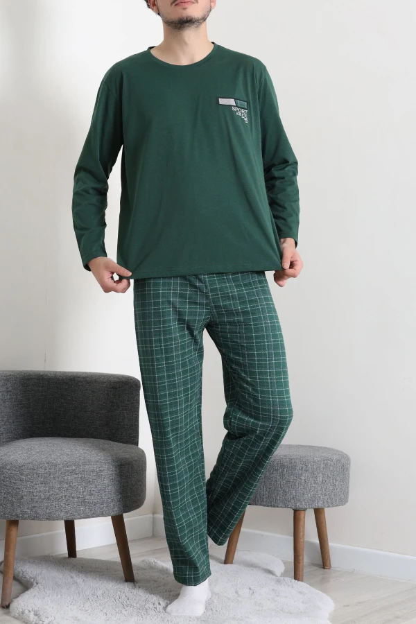 Süprem Ekose Erkek Pijama Takımı Zümrüt 6