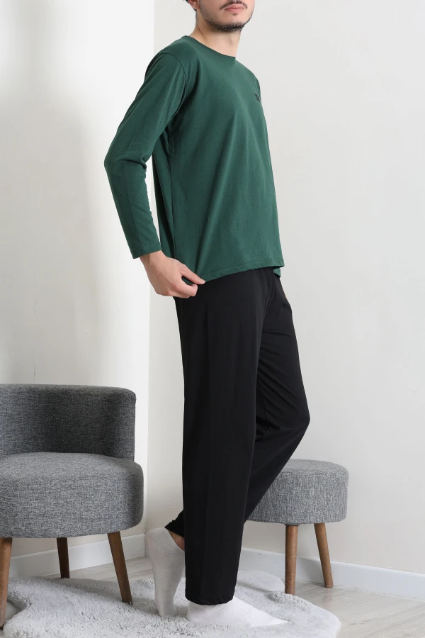 Süprem Nakışlı Erkek Pijama Takımı Zümrüt 6