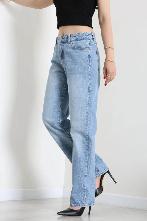 Straight Kot Pantolon Açıkmavi 3