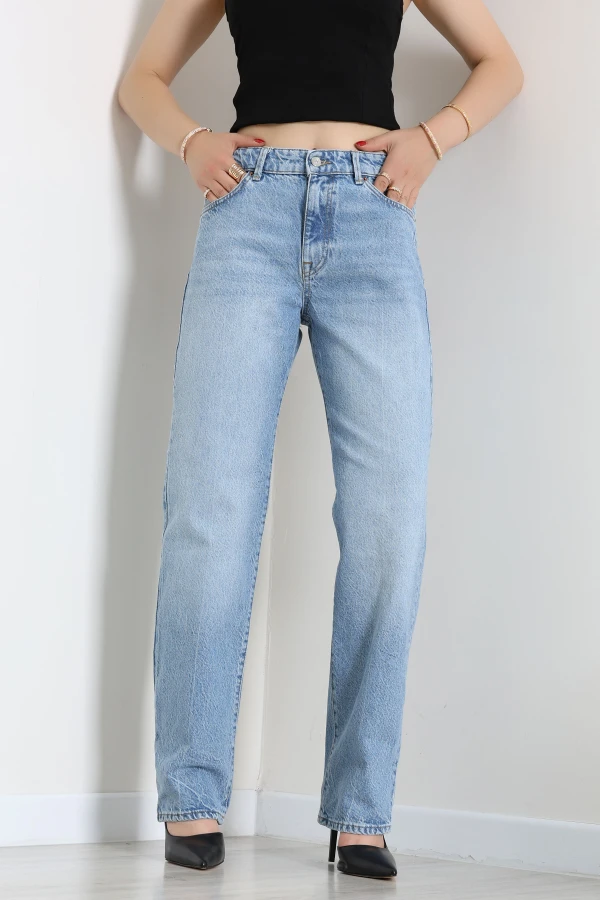Straight Kot Pantolon Açıkmavi 5