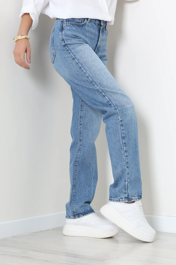 Straight Kot Pantolon Mavi 5