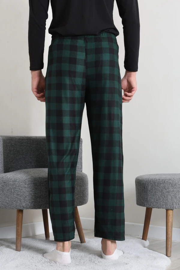 Süet Cepli Erkek Pijama Alt Zümrüt 7