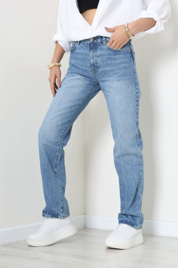 Straight Kot Pantolon Mavi 3