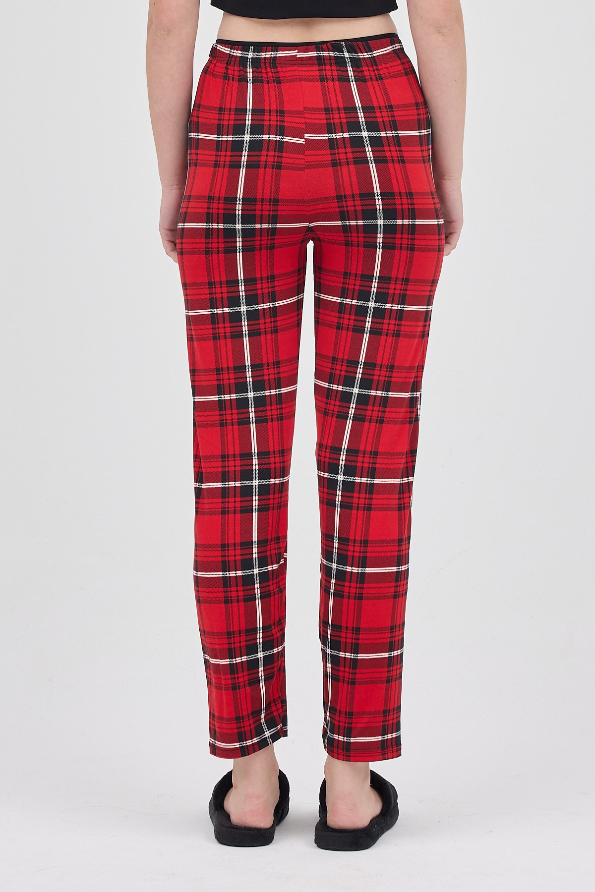 Kırmızı Desenli Kadın Pijama 4543 5