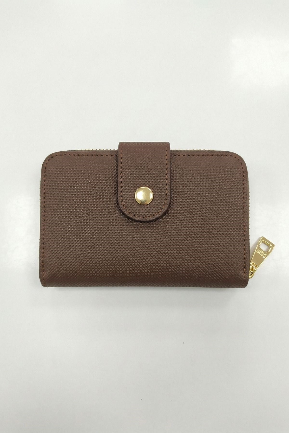 Çıtçıtlı Fermuarlı Cüzdan 243 Kahve 3