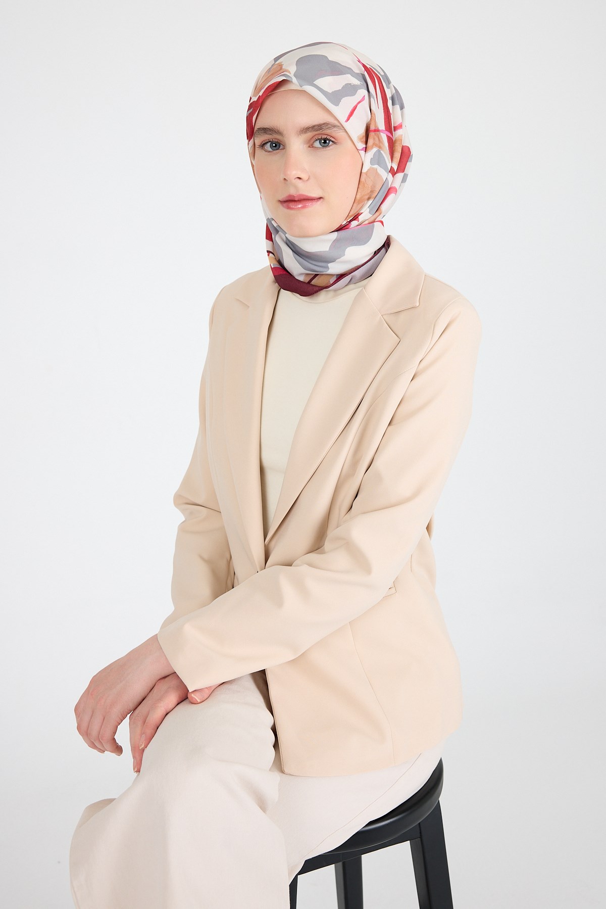 Bordo Yaprak Desen Eşarp 3004 4