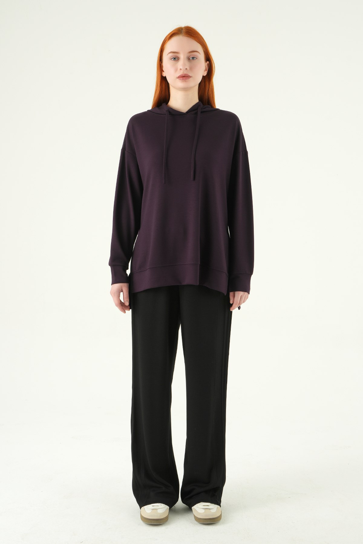 Mürdüm Kapüşonlu Tunik 8309A 3