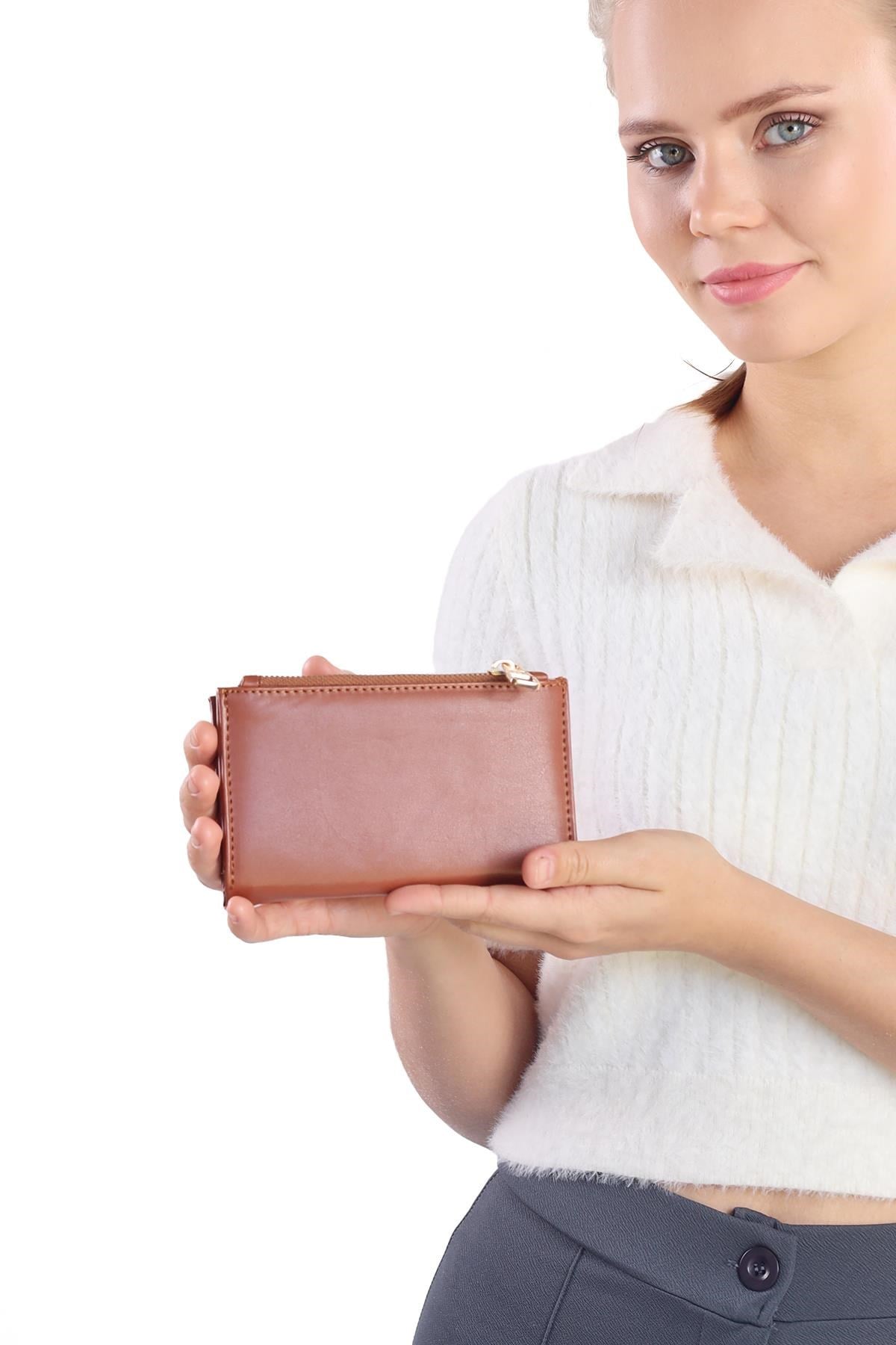 Çıtçıtlı Fermuarlı Cüzdan 023 Taba 4